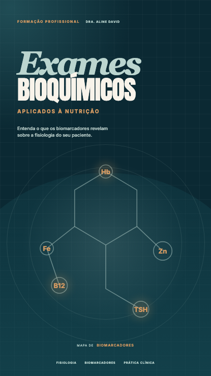 Capa do curso Exames Bioquímicos, da Dra. Aline David