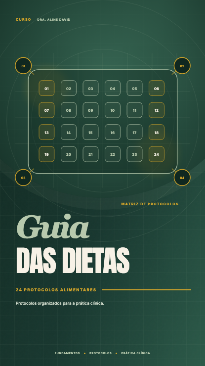 Capa do curso Guia das Dietas, da Dra. Aline David